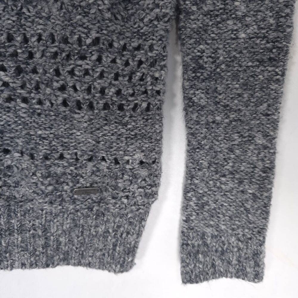 ABERCROMBIE & FITCH Womens Sweater SMALL Gray Cozy Open Knit Pullover - Picture 8 of 10
